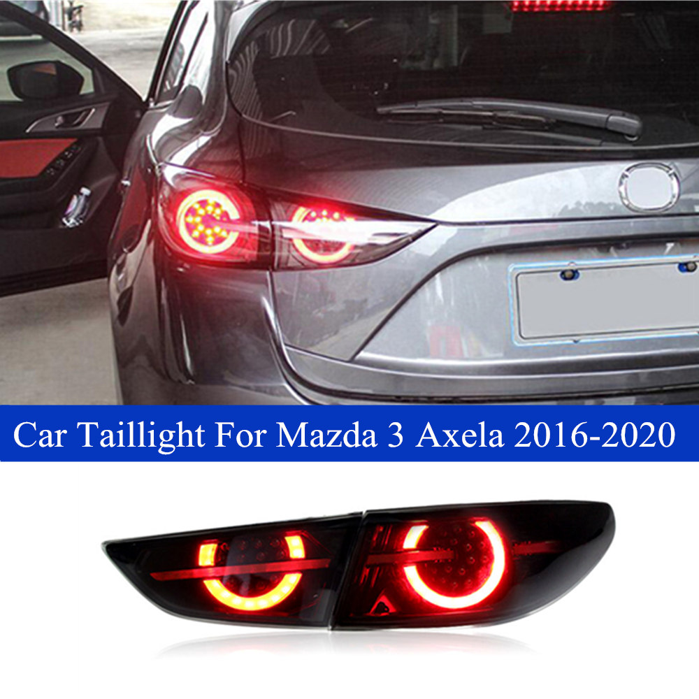 Bil bakre broms bakljus för Mazda 3 Axela TAILLight Assembly Hatchback 2014-2018 LED Dynamic Turn Signal Lamp