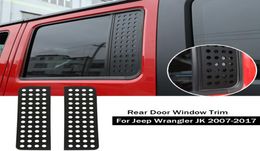 Voiture arrière de porte arrière Verre de vitre en verre garniture pour Jeep Wrangler JK 20072017 accessoires extérieurs de voiture9282590