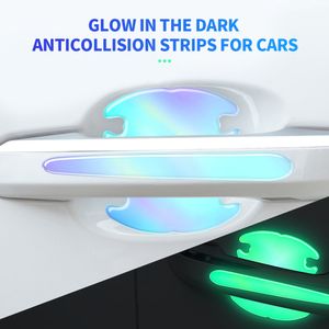 Auto achterspiegel deurkom handgrepen lumineuze beschermende sticker filmbeschermer premaraat sticker anti-scratch autogendle strip