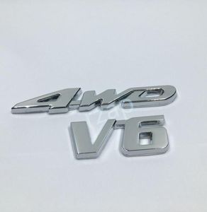 Insignia adhesiva emblema para puerta trasera de coche, emblema cromado 3D 4WD V6 para VW Hyundai9206501