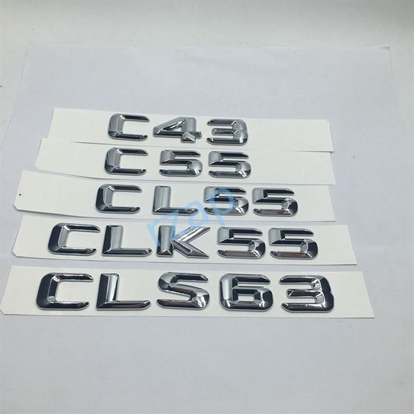 Insigne d'emblème de coffre arrière de voiture autocollant de lettres chromées pour Mercedes Benz AMG C CLK CLS classe C43 C55 CL55 CLK55 CLS632655