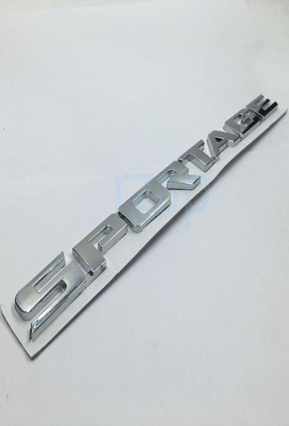 Emblème de coffre arrière de voiture pour Kia Sportage, lettres argentées 3D, Badge de décoration, plaque nominative, autocollant 8397763