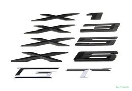 Estilización del tronco trasero del automóvil X1 x3 x5 x6 GT Letras Número Pegatina para BMW E53 E70 E71 E72 E83 E84 F15 F16 F25 F48 F49 G05 NamePlate6804279