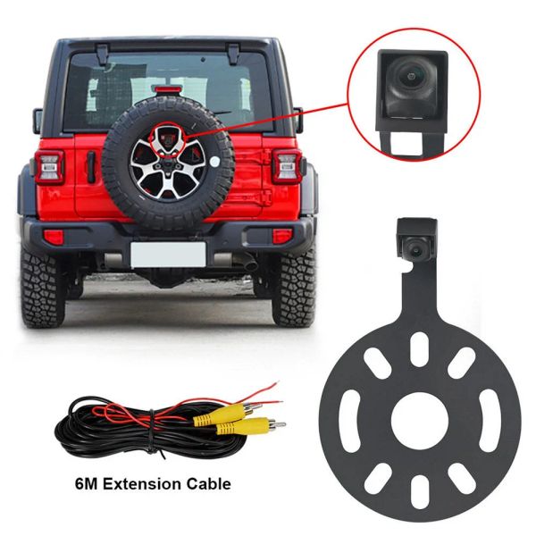 Caméra de vue arrière de voiture pour Jeep Wrangler Nouveau appareil photo de recrutement de sauvegarde imperméable IP67 pour le harnais vidéo radio Wrangler + OEM