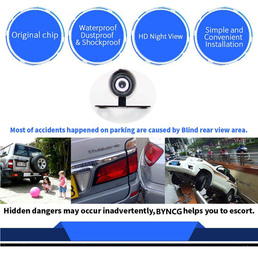 Câmera traseira do carro Visualização ampla Estacionamento reverso CCD CCD Monitor de backup automático Universal para BMW New HD Night Vision
