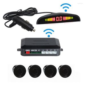 Caméras de recul pour voiture Caméras Capteurs de stationnement Kit de capteurs LED 12 V 4 Écran rétroéclairé de 22 mm Système de surveillance radar sans fil de sauvegarde inversée