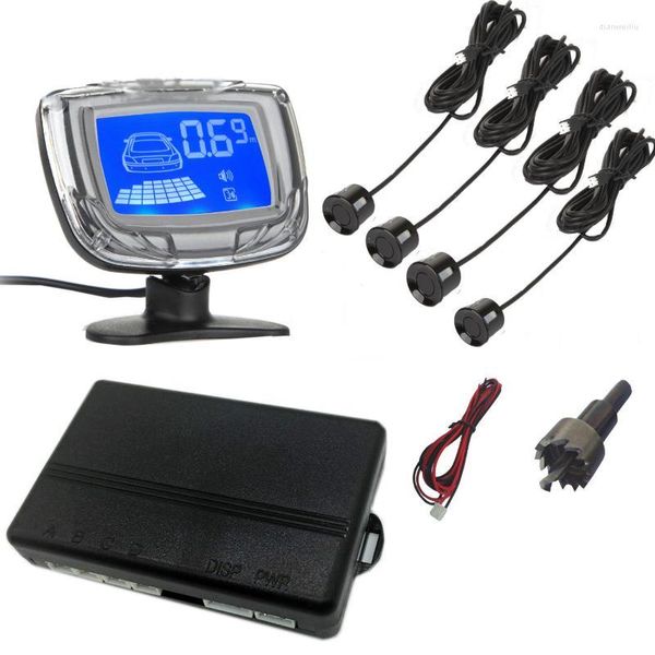 Caméras de recul de voiture Caméras Capteurs de stationnement Capteur Lcd Écran bleu Sonde Park Sensoru Radar Monitor System Avec Buzzer Assistance