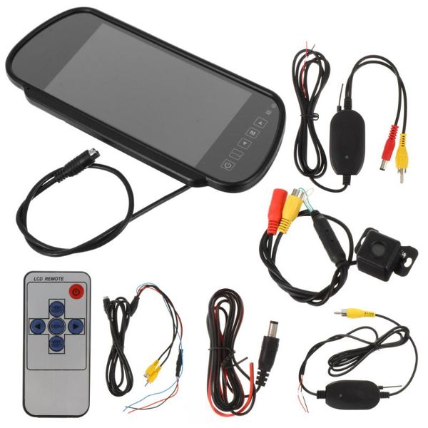 Caméras de recul pour voiture, capteurs de stationnement, Kit sans fil, moniteur miroir, Vision nocturne, caméra de recul, 1 ensemble