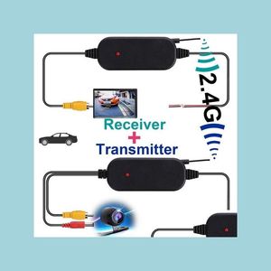 Cámaras de visión trasera de automóviles Sensores de estacionamiento 2.4 GHz Cámara de visión trasera inalámbrica RCA Transmisor de video y kit receptor para retrovisor de automóvil Monit DHVO0