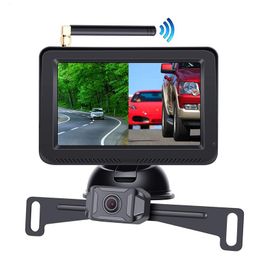 Auto achteruitzicht Camera's parkeersensoren 5-inch high-definition waterdichte digitale draadloze camera met twee splitsingen en gemakkelijk te installeren Reversi