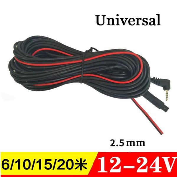 Caméras de vue arrière de voiture capteurs de stationnement ligne de câble de caméra 4 broches 5 à 2.5MM pour DVR ou GPS portable 6/10/15/20 mètres Image d'inversion