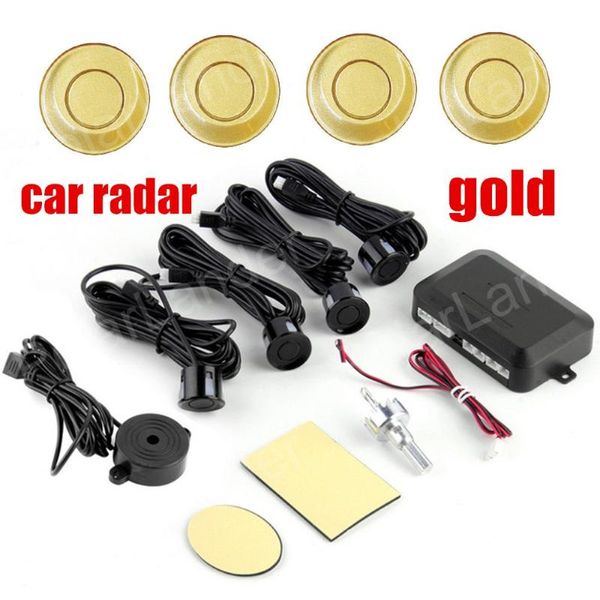 Caméras de recul de voiture Capteurs de stationnement Est 4 Buzzer Kit Capteur de radar de recul Capteur d'alerte sonore Système de sonde 12V 9 couleurs pour Opti