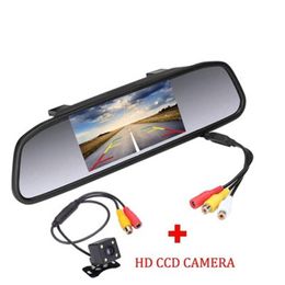 Auto achteraanzicht camera's parkeersensoren Full HD 4.3in DVRS Video Recorder Dash Cam 1080p Mirror Camera Twee AV -ingangen Auto Reversing Image Pri