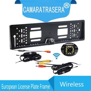 Auto achteruitzicht Camera's parkeersensoren draadloze camera EU -kentekenplaat frame omgekeerde waterdichte back -up voor monitor GPS CCD HD