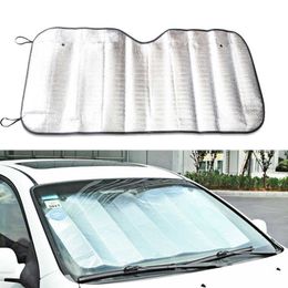 Auto achterraam voorruit zonnescherm voorste uv protect reflector zonschaduw voor autoraambladen zonvisor zilver 130 *60 cm