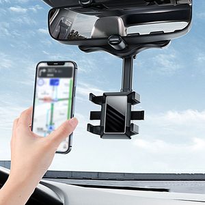 car Rearview Mirror Phone holders Mounting Portable Flexible Holder Rotating Navigation Adjustable Phone Stand Bracket Stable
