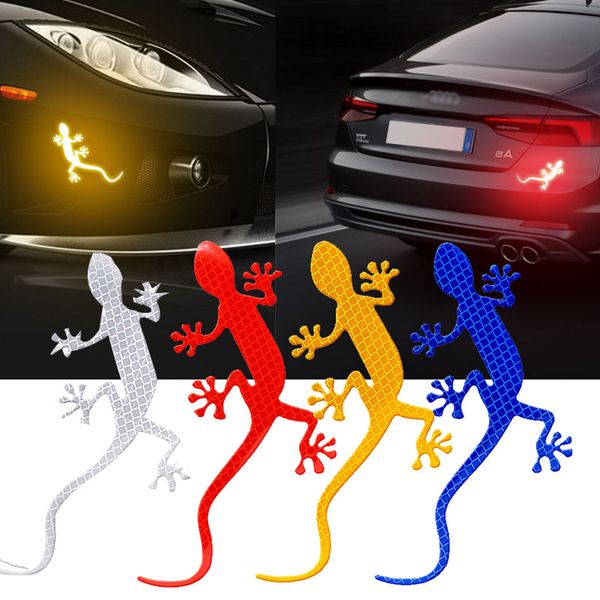 Autocollant réfléchissant de voiture marque d'avertissement de sécurité bande réfléchissante accessoires extérieurs automatiques bande réfléchissante Gecko réflecteur de lumière