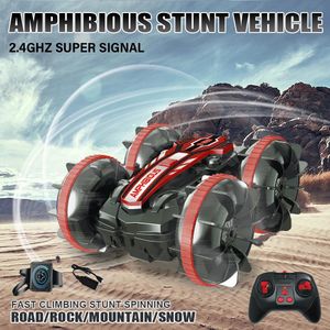 Auto afstandsbediening Waterdicht ontwerp 360 ° stunt rotatie rc drift auto Speelgoed voor kinderen nieuwe speelgoed amfibische stunt 240104