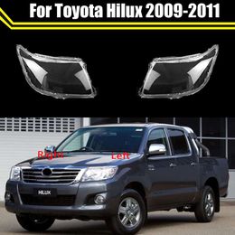 Caso de substituição do carro escudo luz lâmpada farol lente vidro capa abajur transparente para toyota hilux 2009 2010 2011