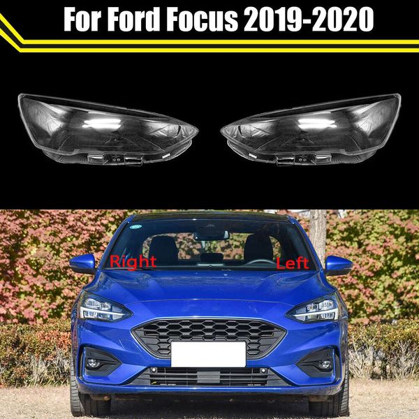 Masques de phares de remplacement de voiture, étui lumineux, abat-jour Transparent, coque de lampe, lentille de phare, couvercle en verre pour Ford Focus 2019 2020