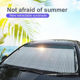 Auto intrekbare voorruit afdek anti-UV zonneschade warmte isolatie voorste zonblok Auto achterruit opvouwbaar gordijndruppelschip