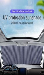 Auto Intrekbare voorruit Zonnescherm Blok zonnescherm cover Voor Achter raam folie Gordijn voor Solar UV beschermen 466570cm5344639