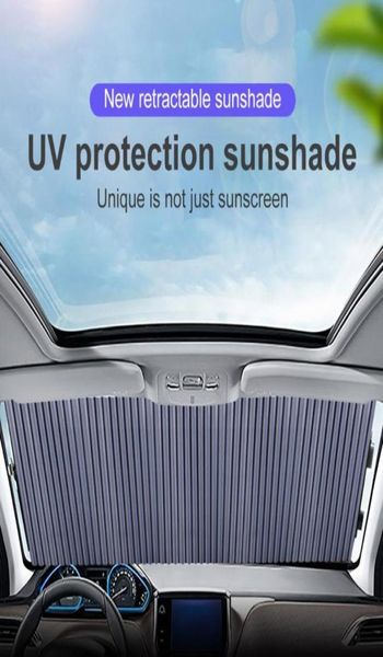 Bloc pare-soleil rétractable pour pare-brise de voiture, couverture de pare-soleil, rideau en aluminium pour fenêtre avant et arrière, protection solaire contre les UV