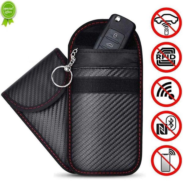 Bolsa de bloqueo de señal RFID para coche, funda bloqueadora de señal, bolsa de jaula de Faraday para llaves de coche sin llave, protección contra radiación, teléfono móvil