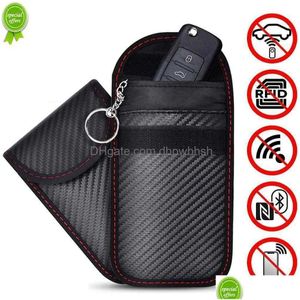 Auto Rfid Signaal Blokkeren Tas Er Blocker Case Faraday Cage Pouch Voor Keyless Sleutels Stralingsbescherming Mobiele Telefoon Drop Delivery