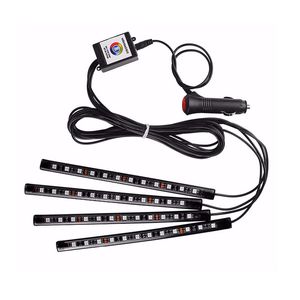 Auto RGB LED Strip SMD 10W Automobiles Interieurs Decoratieve sfeer van de LEDS -lamp Remote Control 12V Cars Interiors Light Crestech