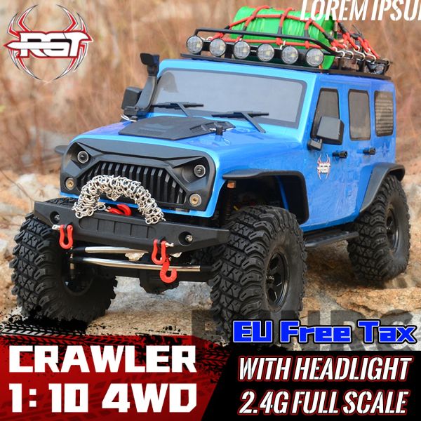 Car RGT RC CAR 1:10 4WD Profesión Offroad Truck Rock Buggy Crawler para Cruiser EX86100 Hobby Tresping RTR 4x4 Toy de juguete impermeable