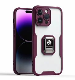 Coque de téléphone avec anneau de support de voiture, étui blindé transparent Anti-chute pour iphone 14 Plus 13 12 11 Pro Max