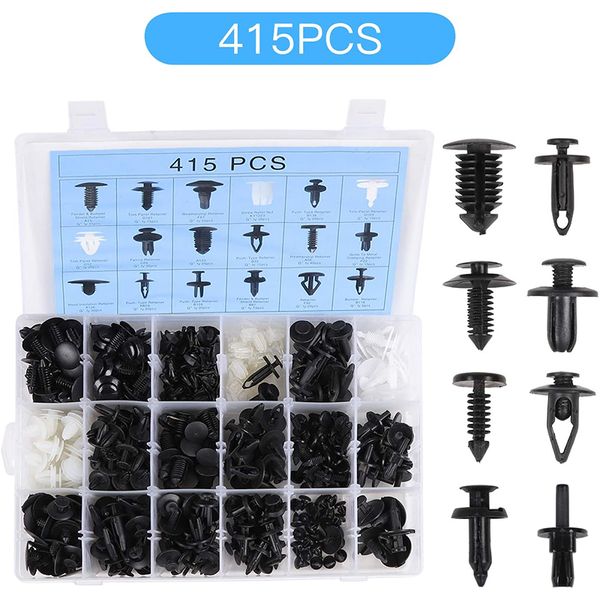 Kit de retenue de voiture de corps de rivet de voiture Push Rivet Pins Clips Fastener pour Jeep Ford GM Toyota Honda 415pcs