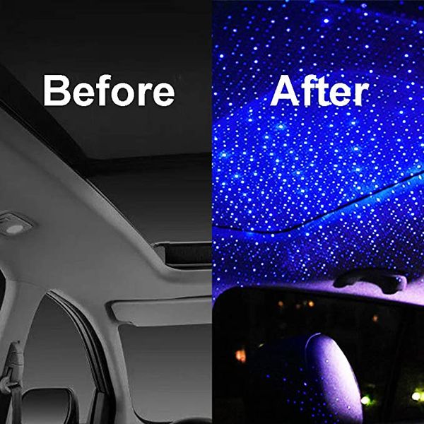 Lumière de Projection de toit de voiture USB Portable étoile veilleuses réglable LED galaxie atmosphère éclairage intérieur lampe de projecteur pour Cei2874
