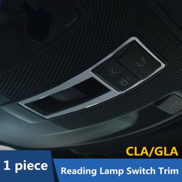 Garniture de couverture de décoration de cadre de commutateur de lampe de lecture de toit de voiture pour Mercedes Benz GLA X156 CLA C117 200 220 alliage d'aluminium289t