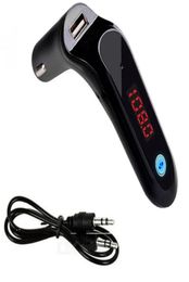 Adaptador de transmisor FM MP3 Bluetooth para coche S7, Kit de cargador USB, encendedor de cigarrillos con manos auxiliares y paquete plegado9573741