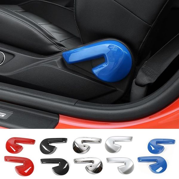 Cubierta embellecedora de decoración de manija de ajuste de asiento de coche para Ford Mustang 2015 accesorios interiores de coche de alta calidad 247d