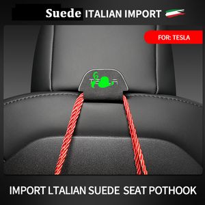 Crochet arrière de siège de voiture pour Tesla modèle 3 Y 2022 2021 accessoires intérieurs siège en daim cintre sac d'épicerie porte-parapluie 1 pièces