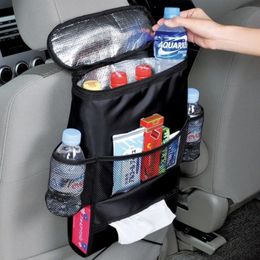 Sac de rangement isolant pour dossier de siège de voiture, sac de rangement multi-poches pour refroidisseur thermique, organisateur de voyage, pochette pour bouteille, porte-boissons, conteneur