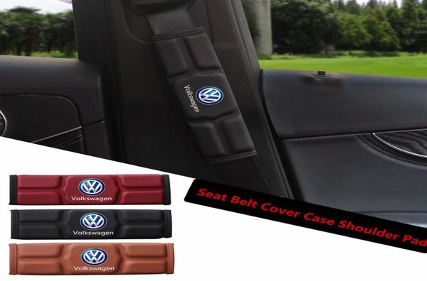 Couvercle de la ceinture de sécurité de voiture PAUT-PAUDE POUR VW POLO GOLF 3 BEOPLE MK2 MK3 MK4 MK5 MK6 BORA CC PASSAT ROUGE MÉMOIRE BRORN NOIR RED COTTON6969147