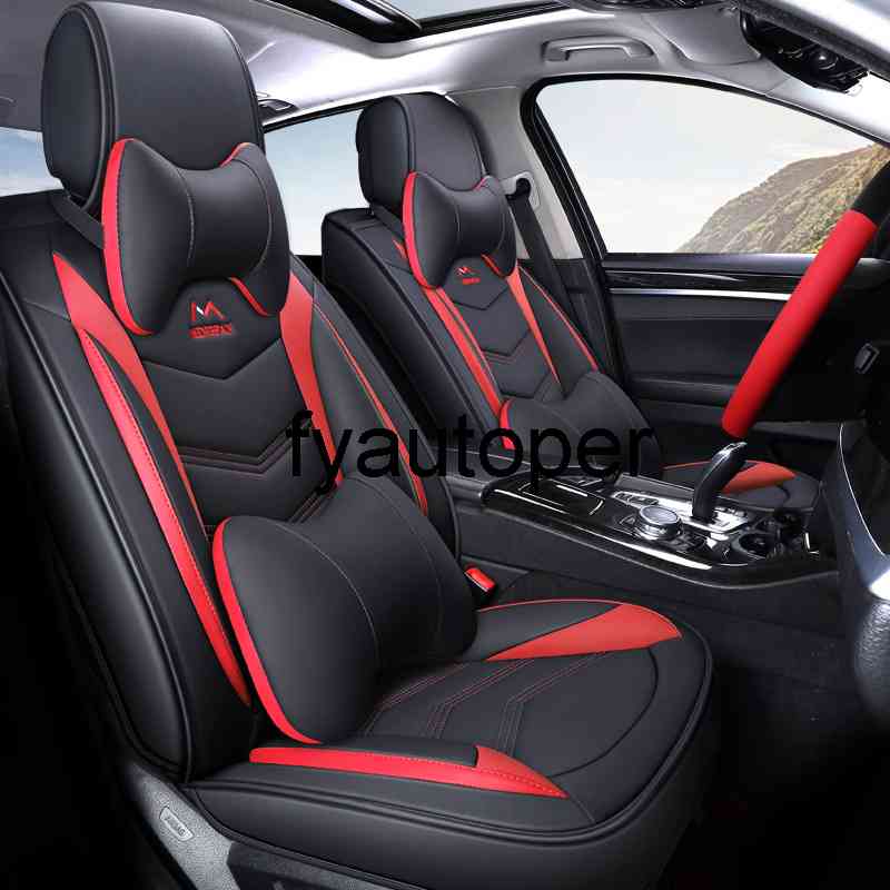 Bilstolsskydd Set Läder Full Surround Automobile Seat täcker bilvaror för BMW TOYOTA HYUNDAI KIA FORD MAZDA GOLF