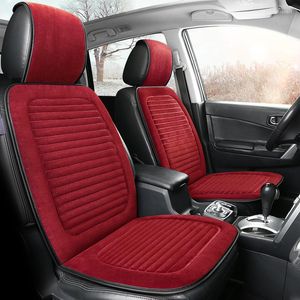 Auto -stoelafdekkingen 1/2 st pluche deksel warme voorste kussen winter auto -beschermer mat kussen universele fit truck suv busje interieur molten