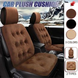 Auto -stoelbedekkingen 1 PC Automobiles Universal Plush Backlest Cushion Soft Comfortabele interieuraccessoires voor winterwarmte