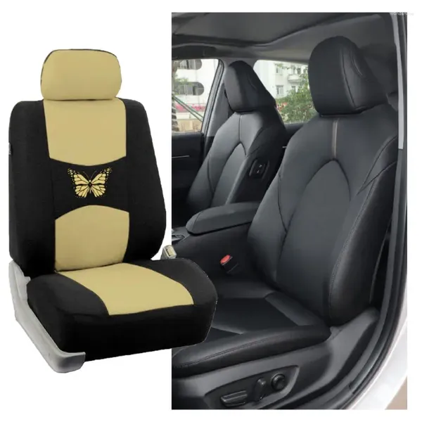 Fundas de asiento de coche 1 juego Funda protectora Fácil de instalar Lavable Diseño simple Tela Colorido Estiramiento Auto Cojín para vehículo