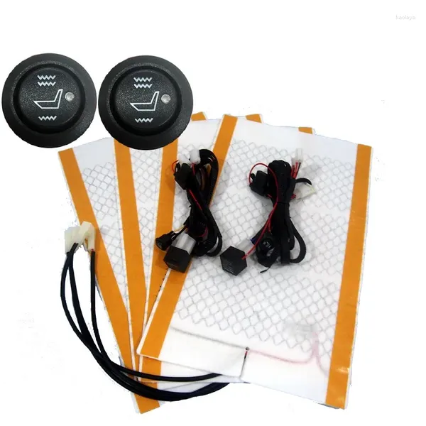 Cubiertas de asiento para el automóvil kits de calentador de fibra de carbono de 12 V con interruptor redondo de cojín calentado calentador