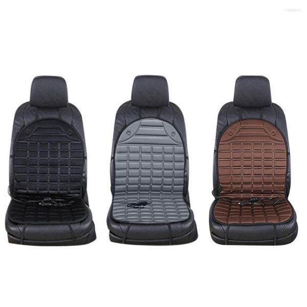 Housses de siège de voiture 12V, housse chauffante, coussin électrique, garde au chaud, coussin universel en hiver, noir/gris/marron