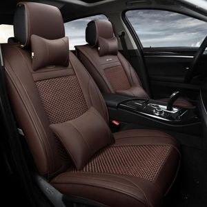 Auto -stoel bedekt 13 stks ventilatie ijs zijden stofomslag luxe lederen auto's interieuraccessoires