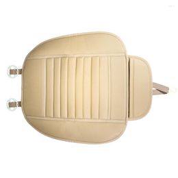 Housses de siège de voiture 1Pc Housse universelle anti-dérapante PU Auto Protector Support Case Étanche avant (Beige)