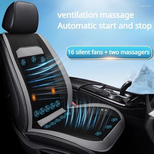 Autostoelhoezen 1 Stuks Kussen Voor Alle Auto's Automotive Verstelbare Temperatuur Koeling Massage 16 Fans Functioneel Geventileerd