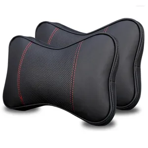 Housses de siège de voiture, 2 paquets, coussin en mousse à mémoire de forme avec support de cou en PU pour noir et rouge